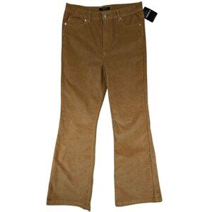 NEW Forever 21 Corduroy Pants Womens L Camel Flare Academia 70's Retro High Rise